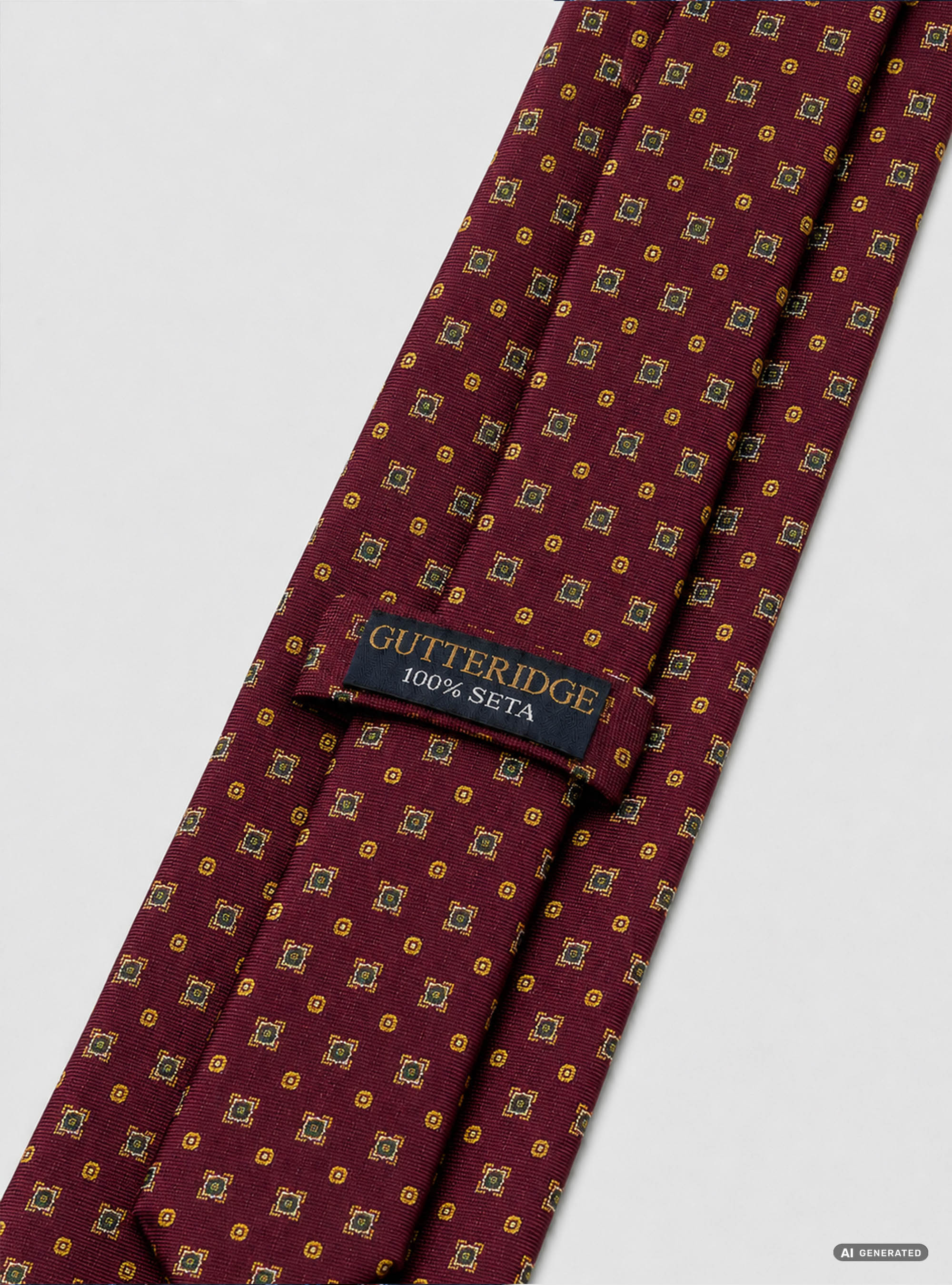 Corbata de seda jacquard con microestampado, BURDEOS