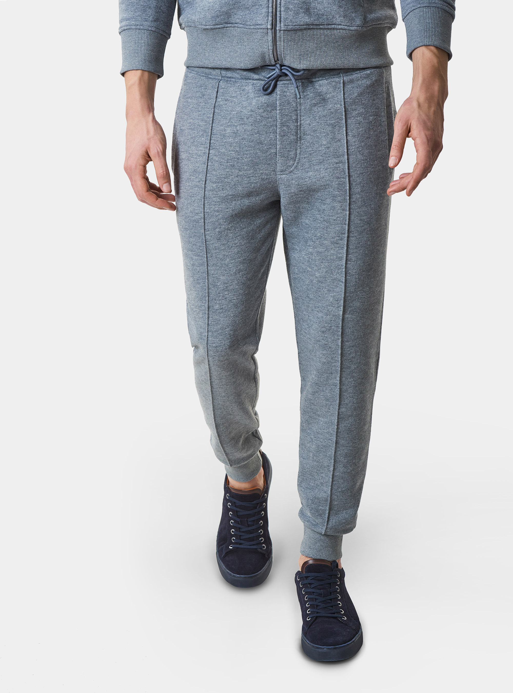 Cotton blend sweatshirt trousers, GREY