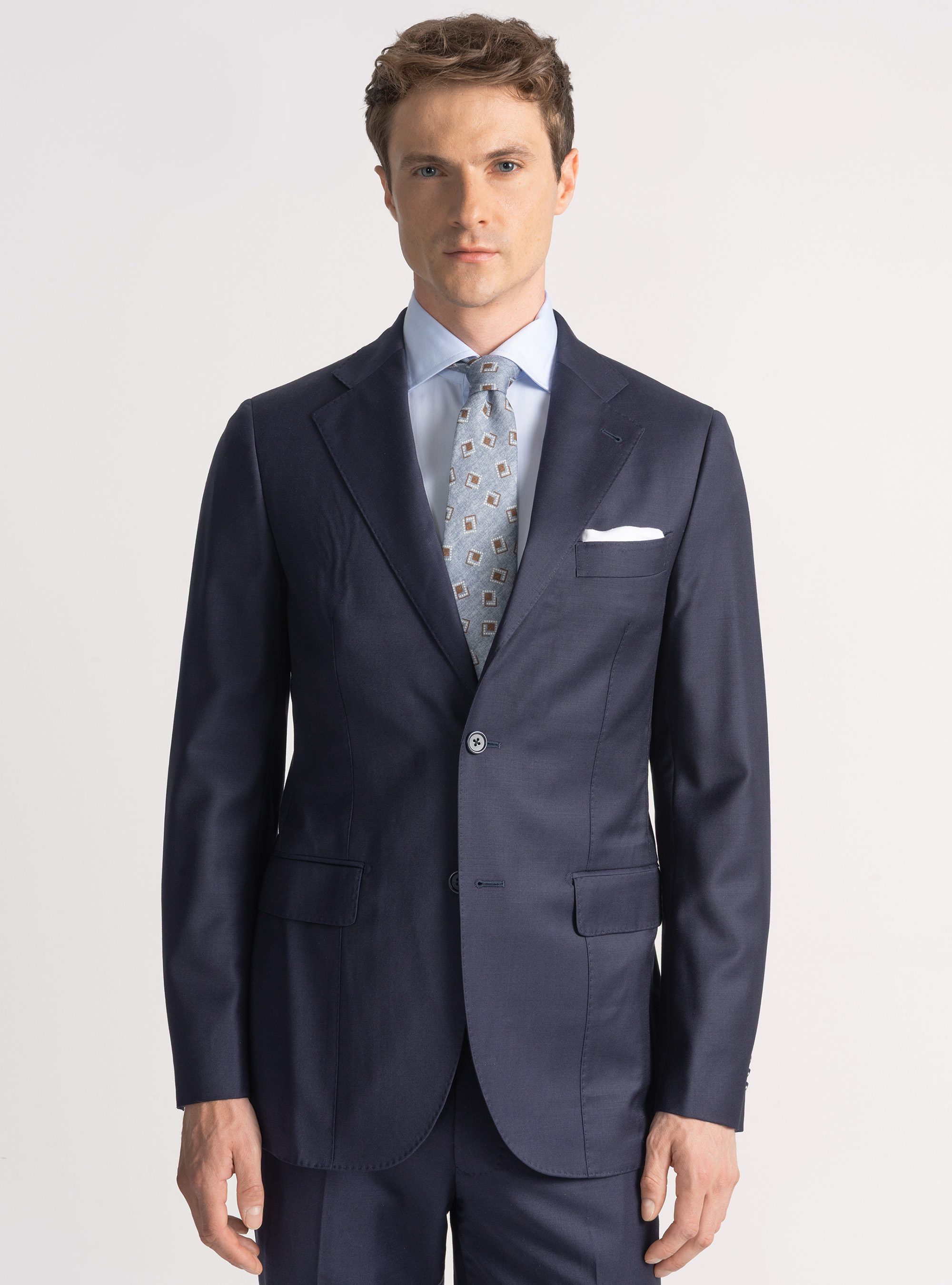 Suit blazer in pure superfine 120's wool, NAVY BLUE
