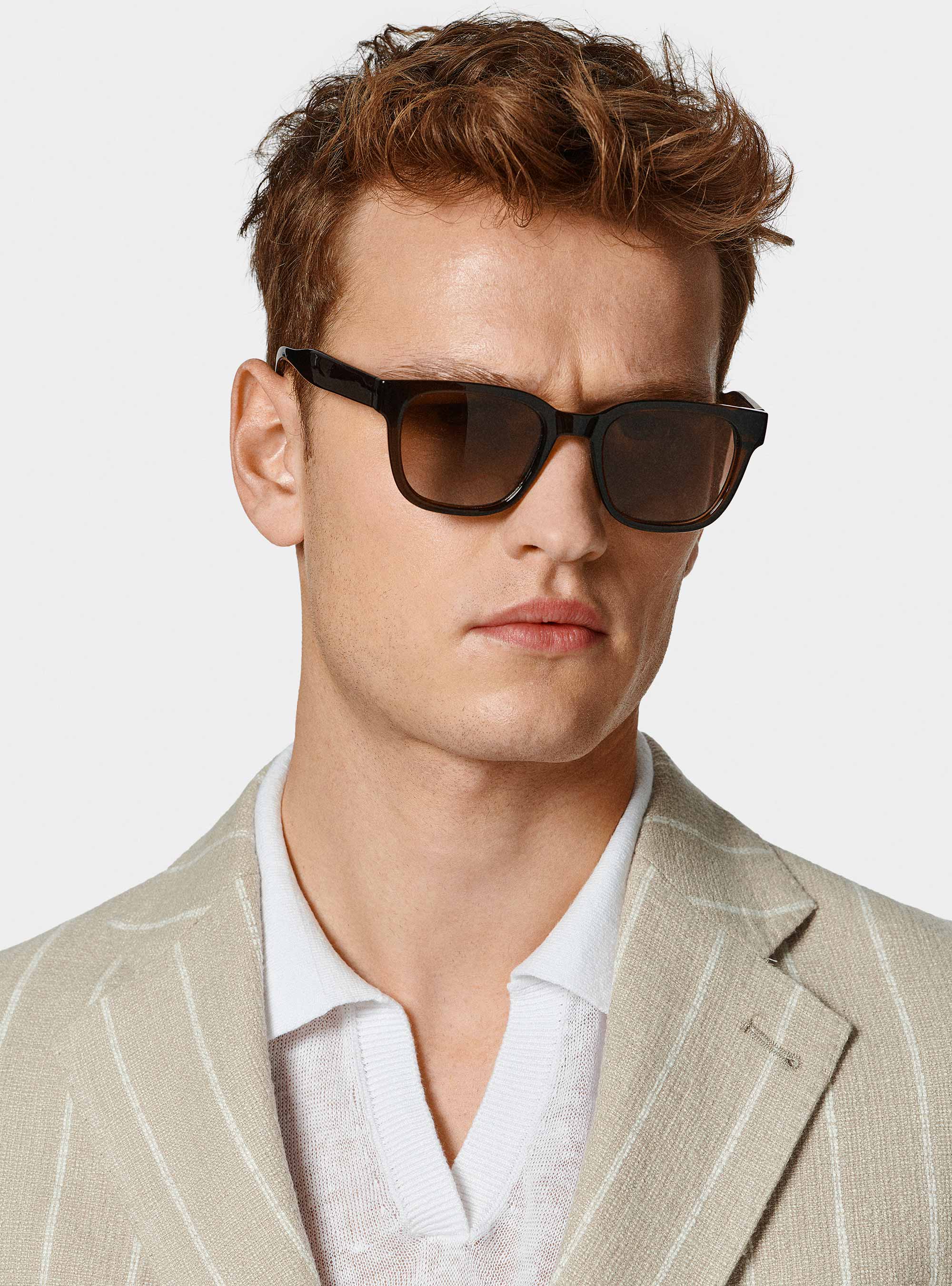 Pure linen crepe suit blazer, SAND