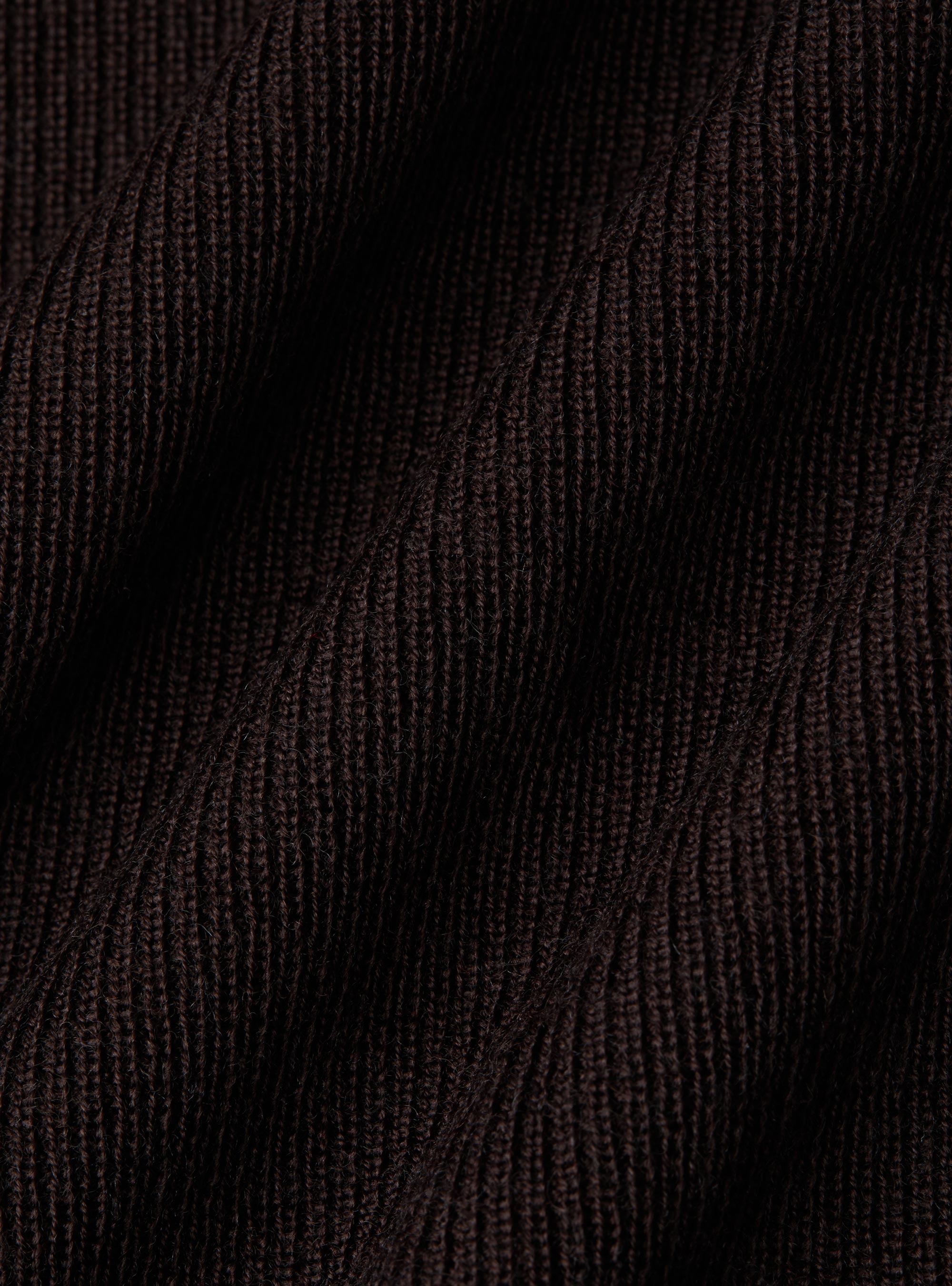 Ribbed wool Henley shirt, BROWN