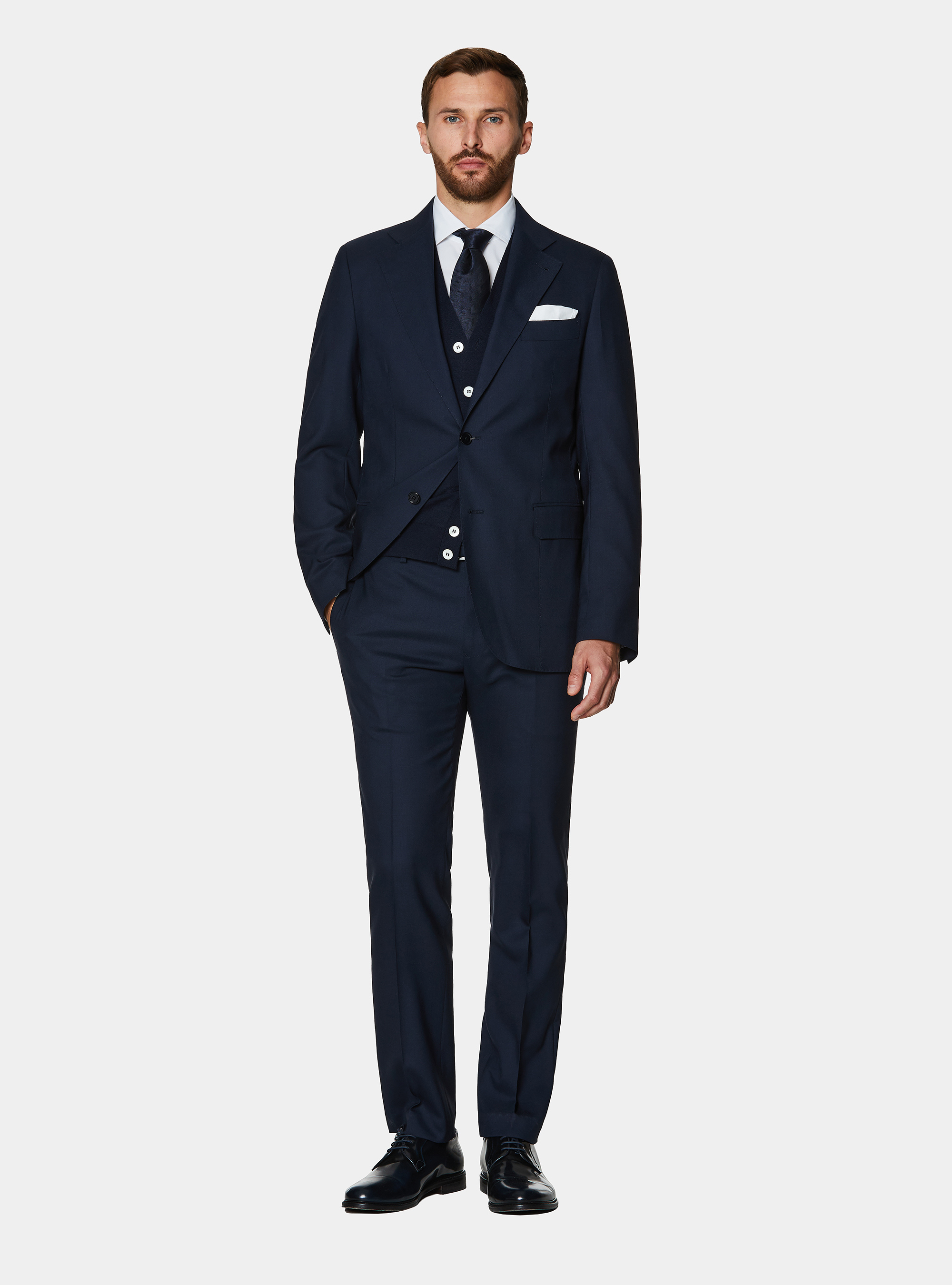 Vitale Barberis Canonico pure wool suit blazer, NAVY