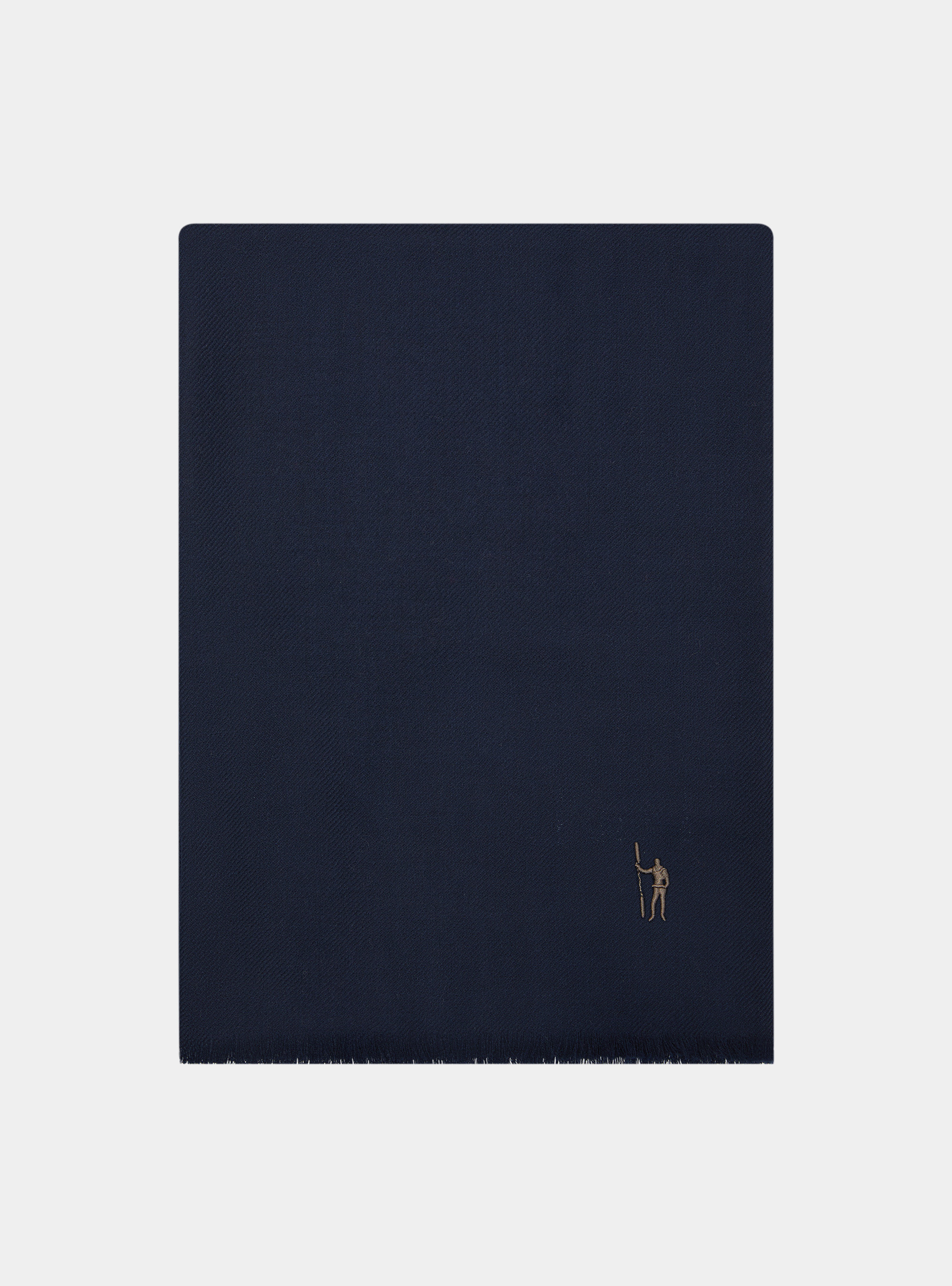 Sciarpa in lana con ricamo, BLU NAVY