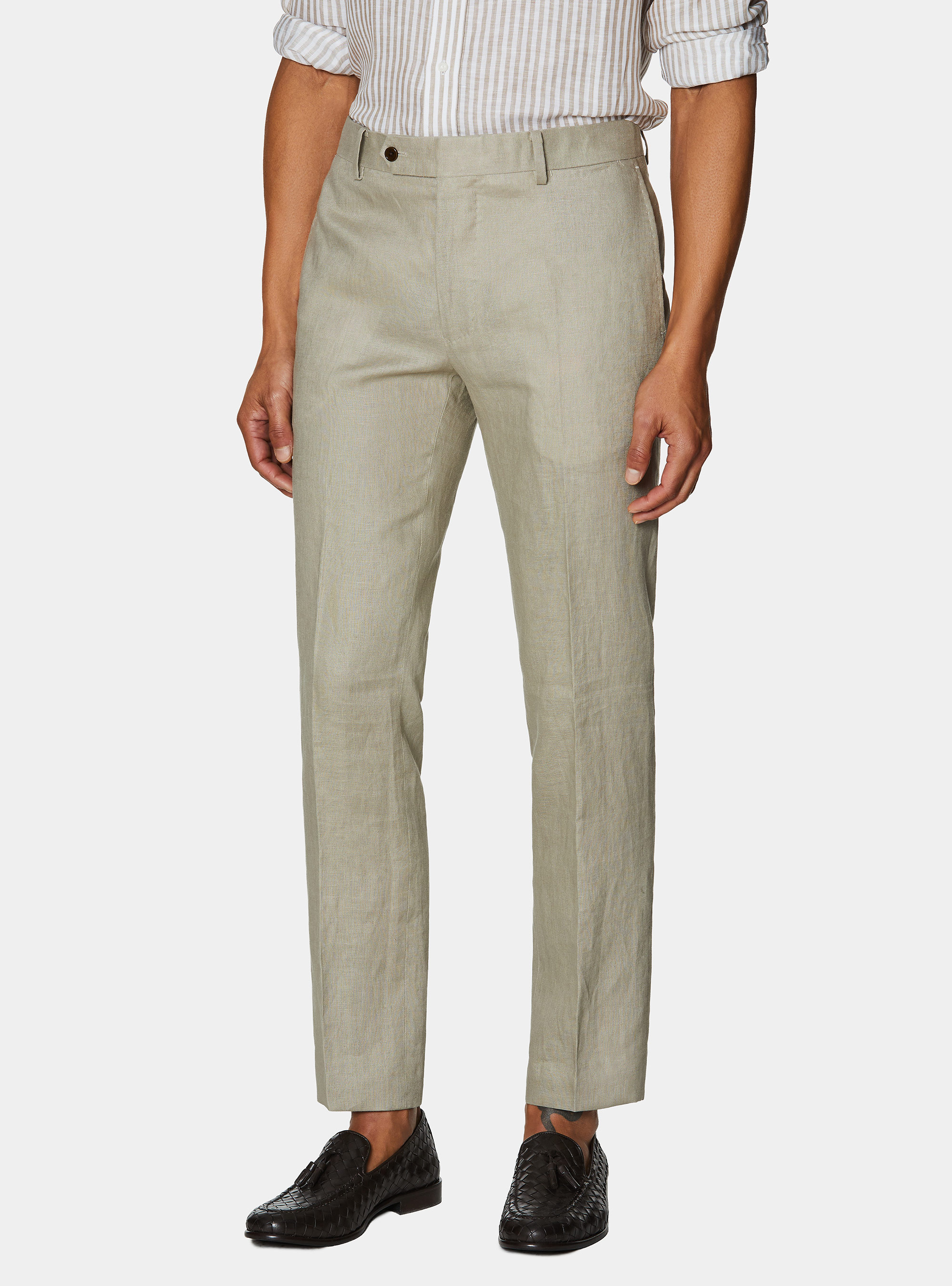 Pure linen suit trousers, SAND
