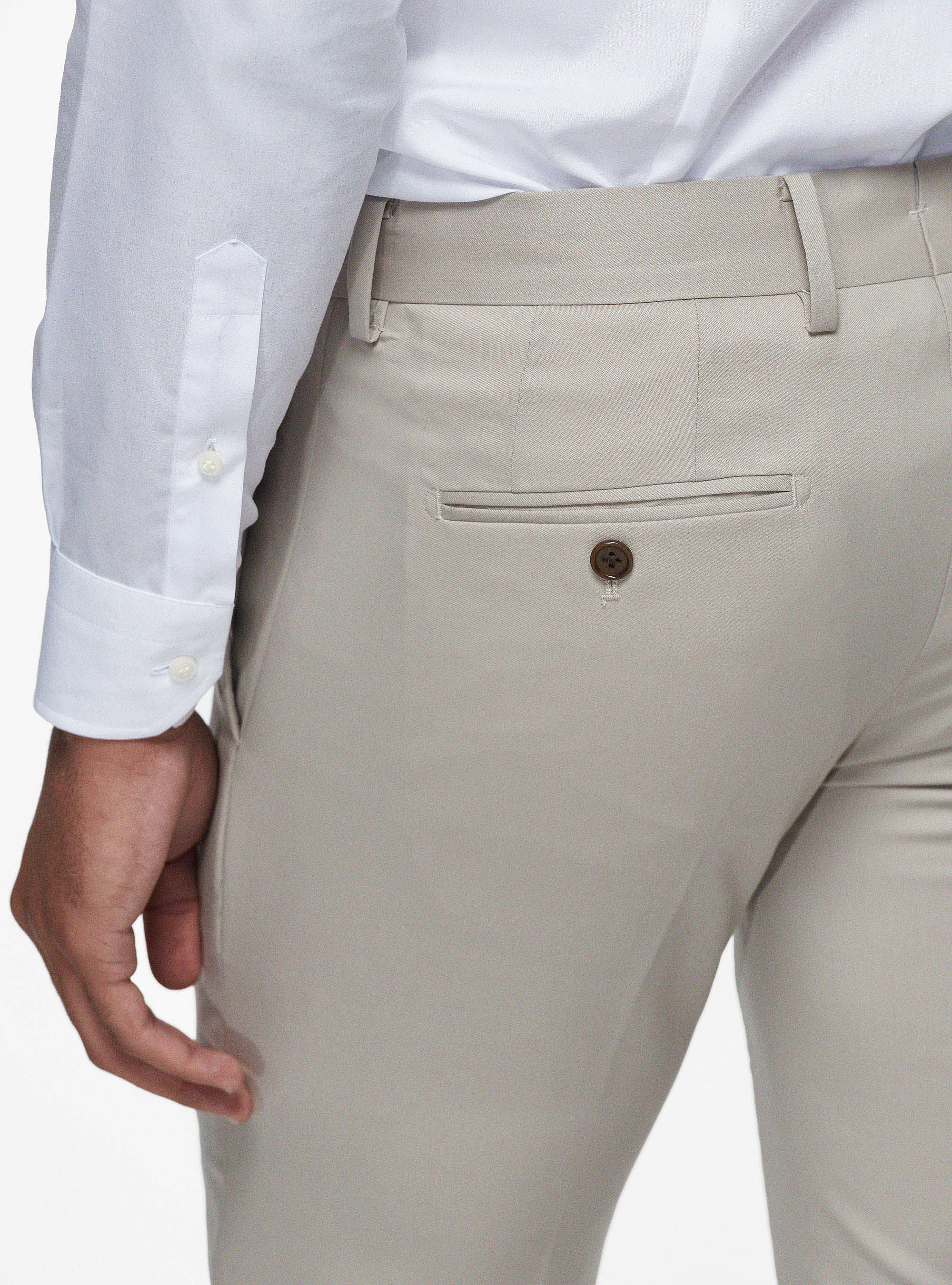 Pantaloni in pura lana superfine 110's, SABBIA