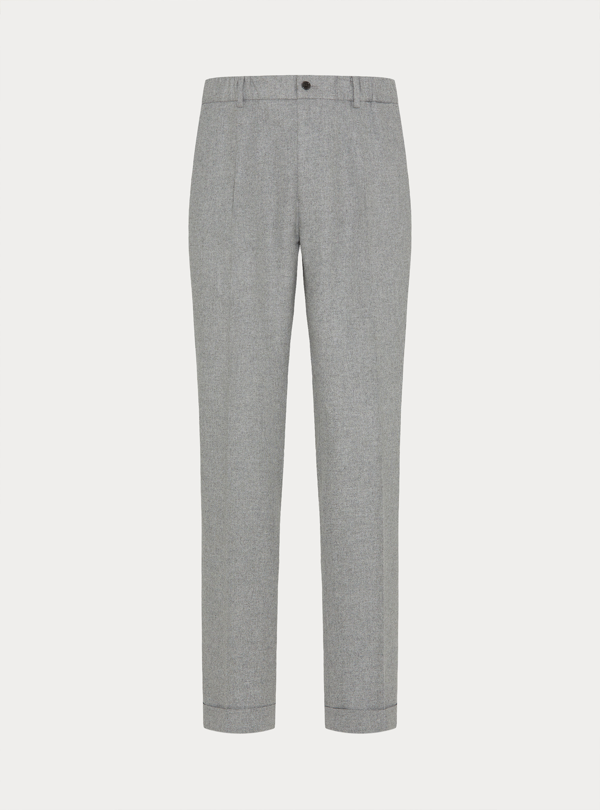 Pantaloni con coulisse in misto lana leggera, GRIGIO CHIARO