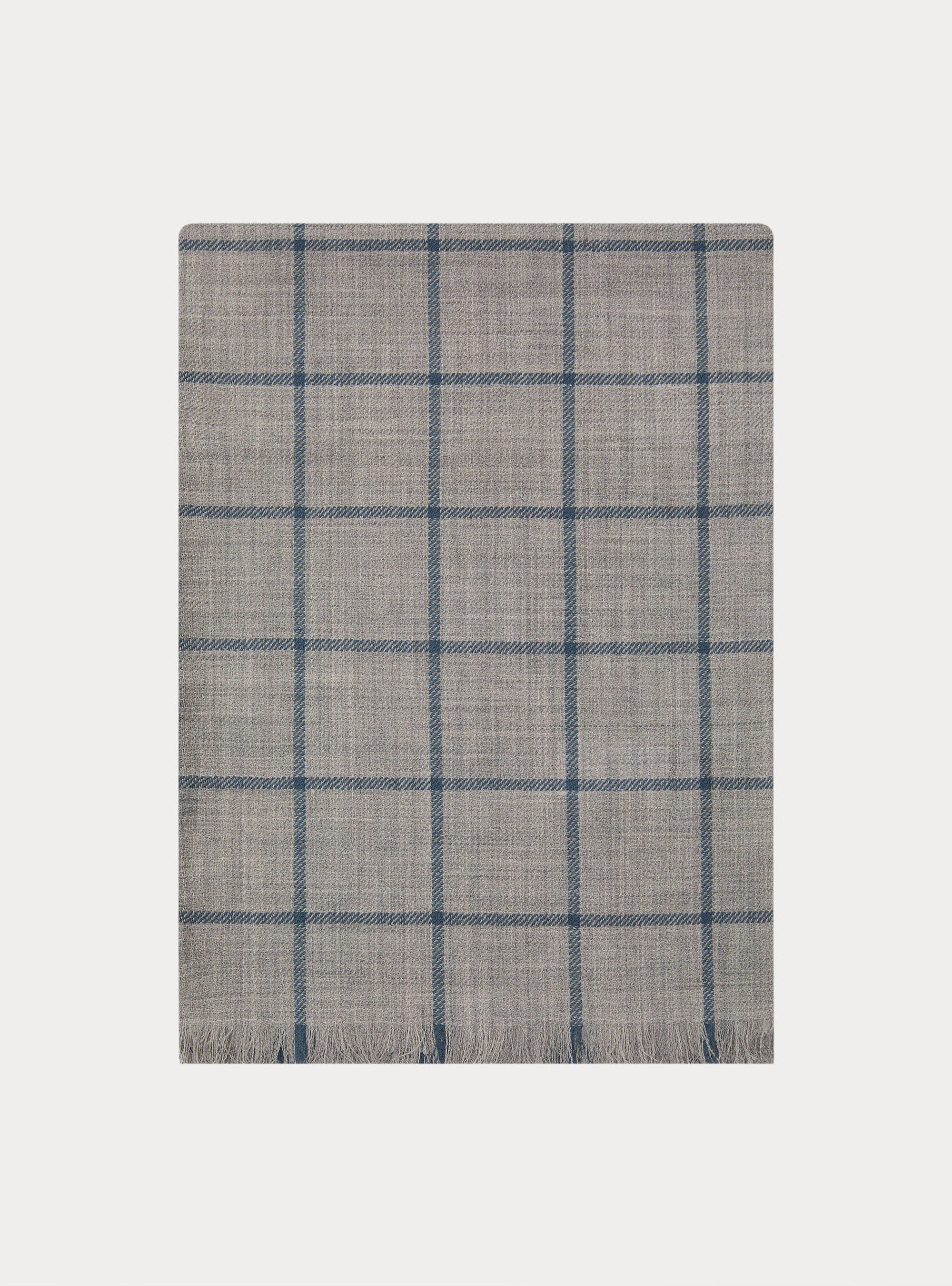 Lightweight patterned wool scarf, GRIGIO MELANGE 0151C