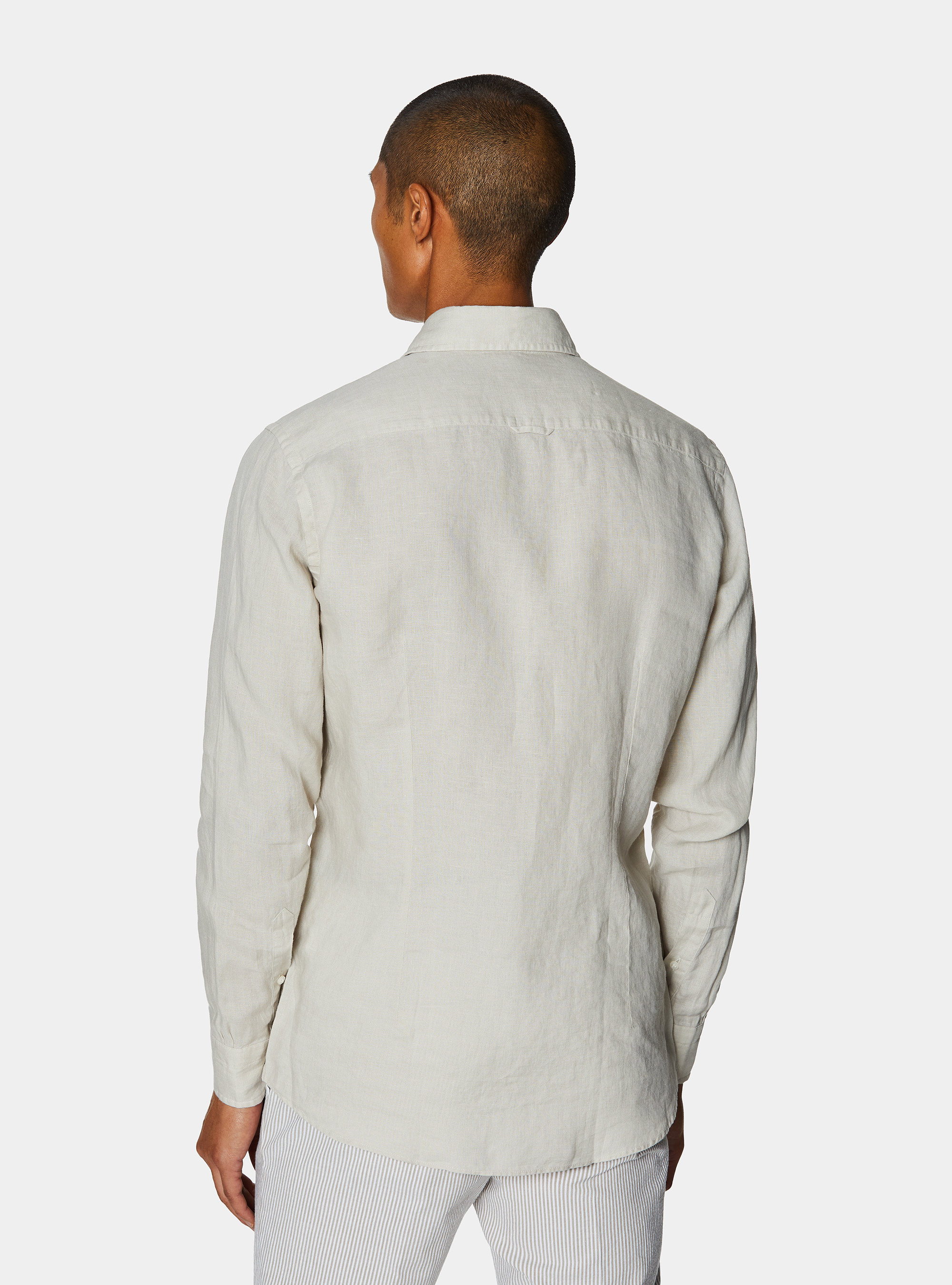 Camisa de lino puro, ECRU 0536C
