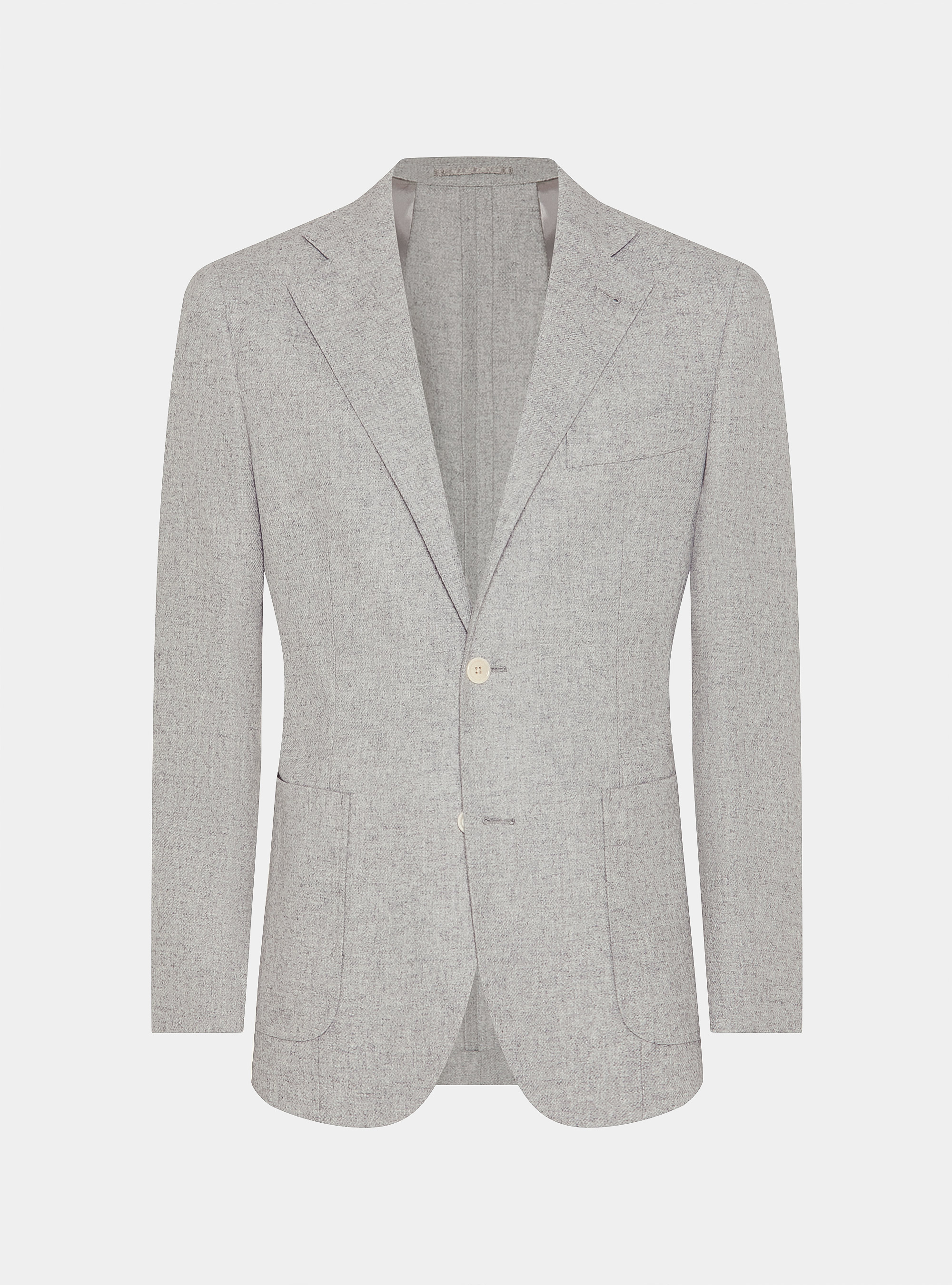 Wool-blend flannel blazer, LIGHT GREY MELANGE