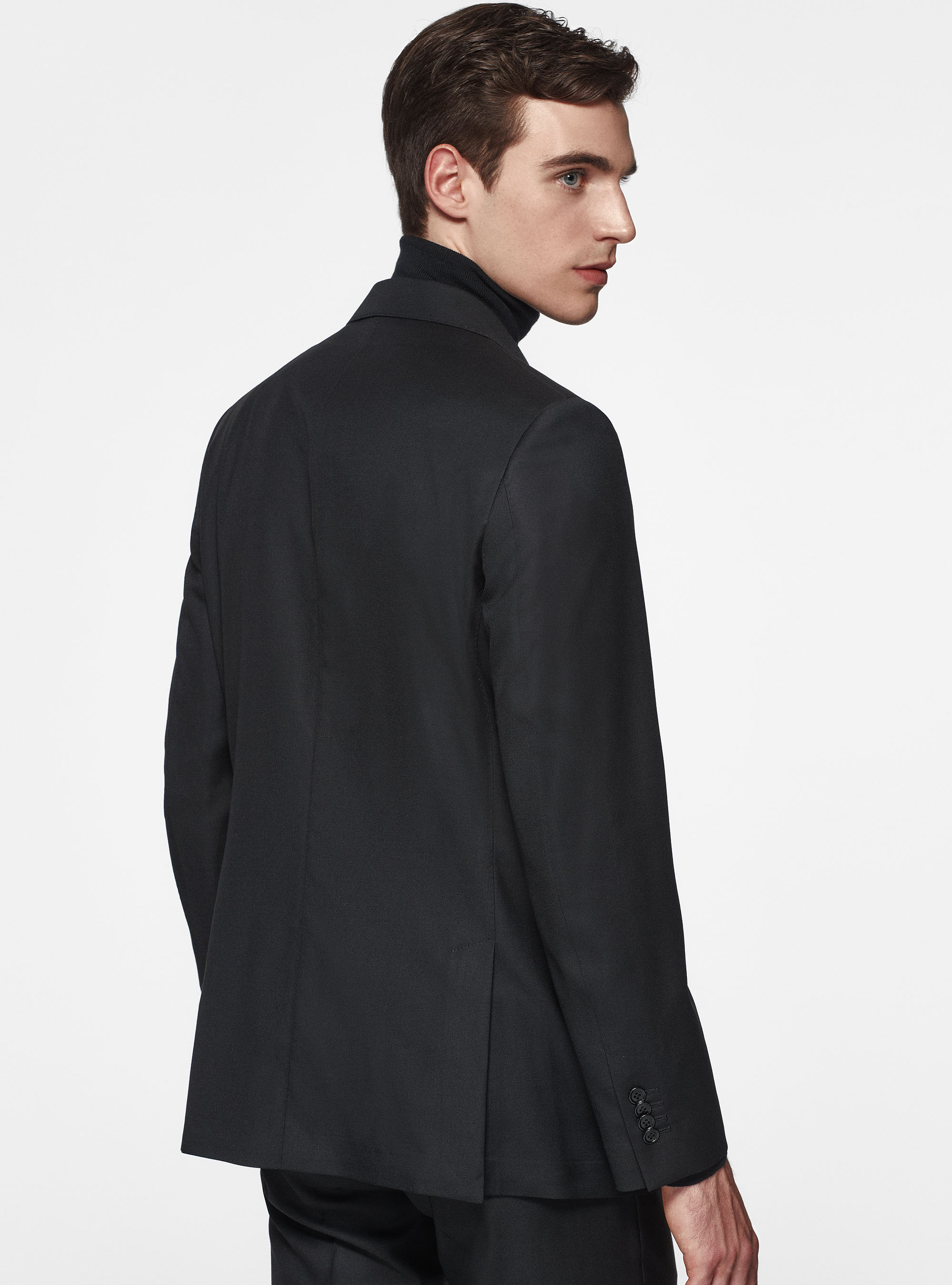 Pure 110's superfine wool blazer, BLACK
