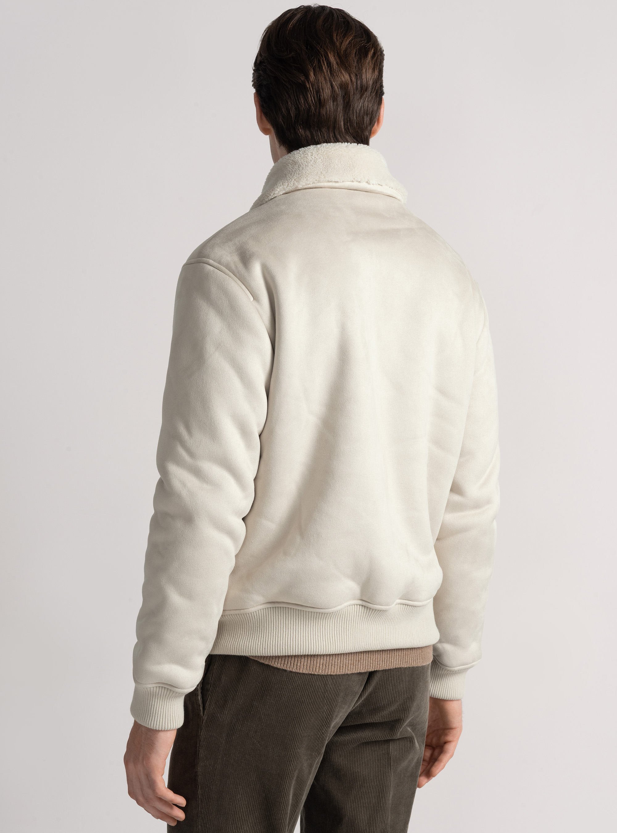 Suede effect bomber, OFF-WHITE