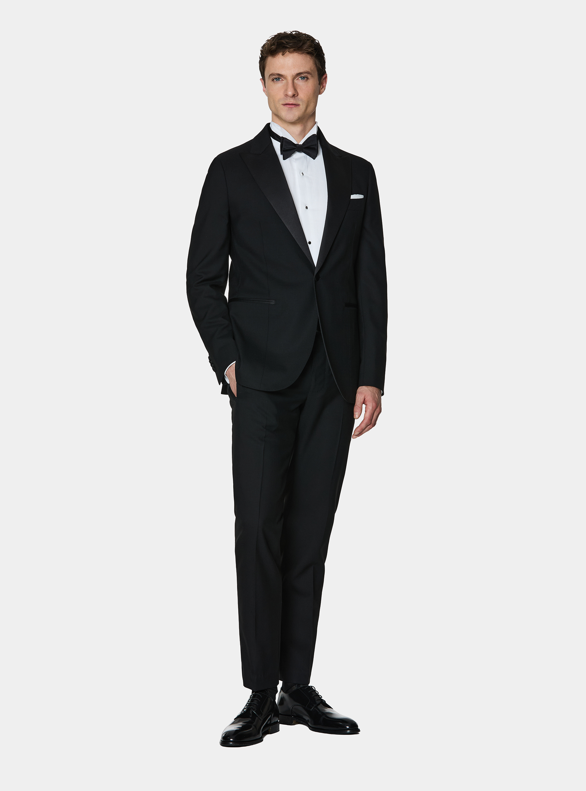 Vitale Barberis Canonico wool tuxedo trousers, BLACK