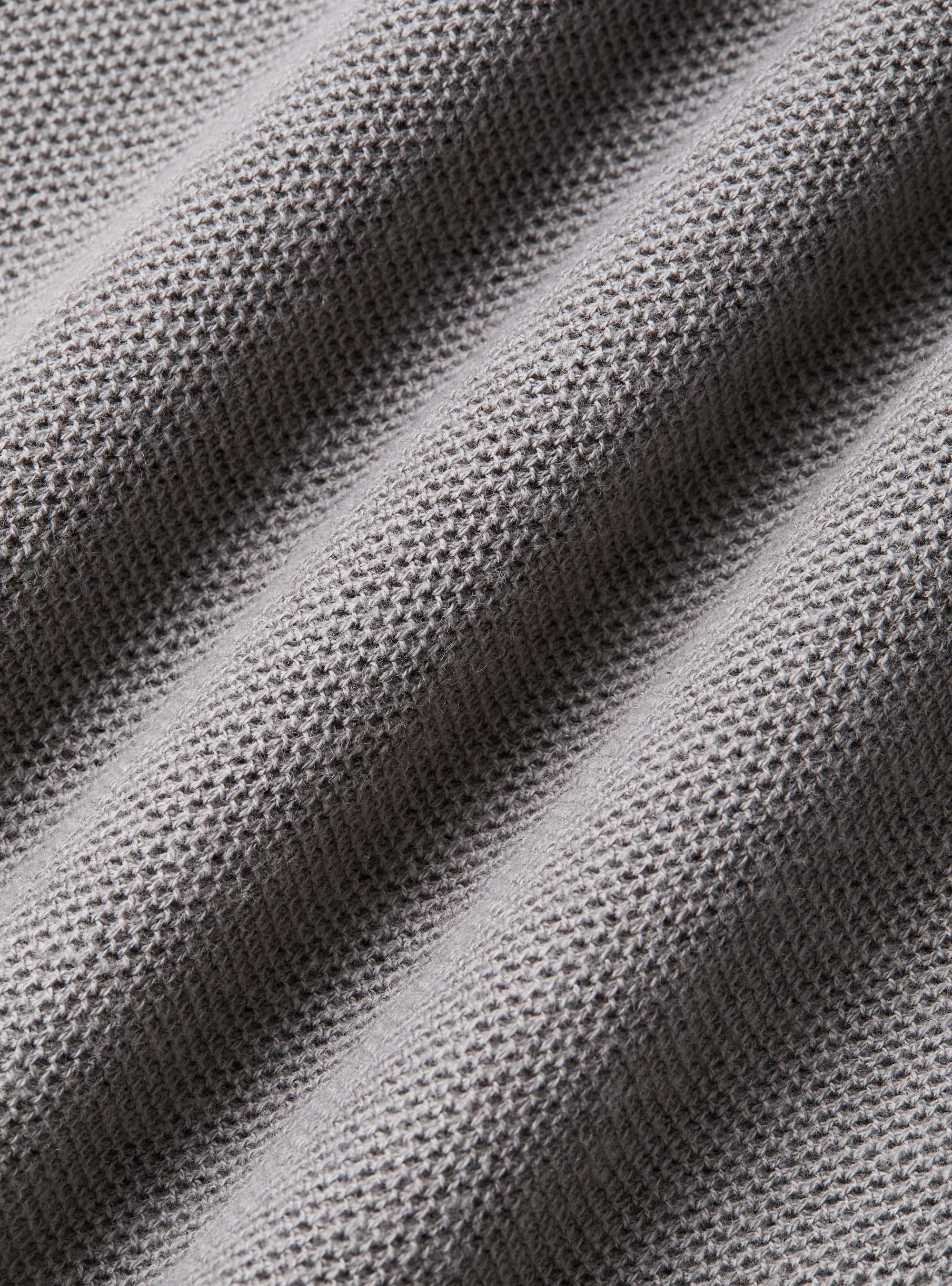 Cotton cashmere honeycomb crew-neck sweater, GREY